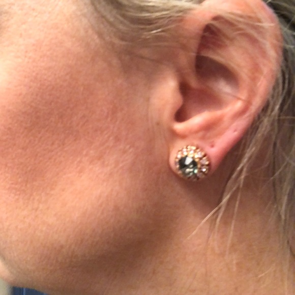 Crystal Glimmer Circle Stud Earrings - Picture 6 of 8